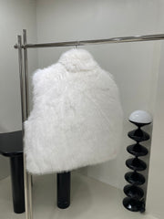 Balenciaga Women's Fall And Winter Nylon Fabric Double Sided Wear Fur Fabric Zipper Sleeveless Vest Jacket #74841