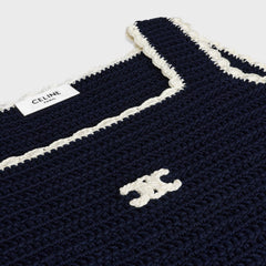 Celine Women's Summer Fashion Casual Square Neck Sleeveless Handmade Crochet Vest #79293