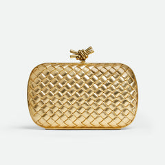 Bottega Veneta Knot Women's Solid Colour Metallic-Feel Bow-Knot Lock Clasp Lambskin Evening Bag Clutch Bags #77719