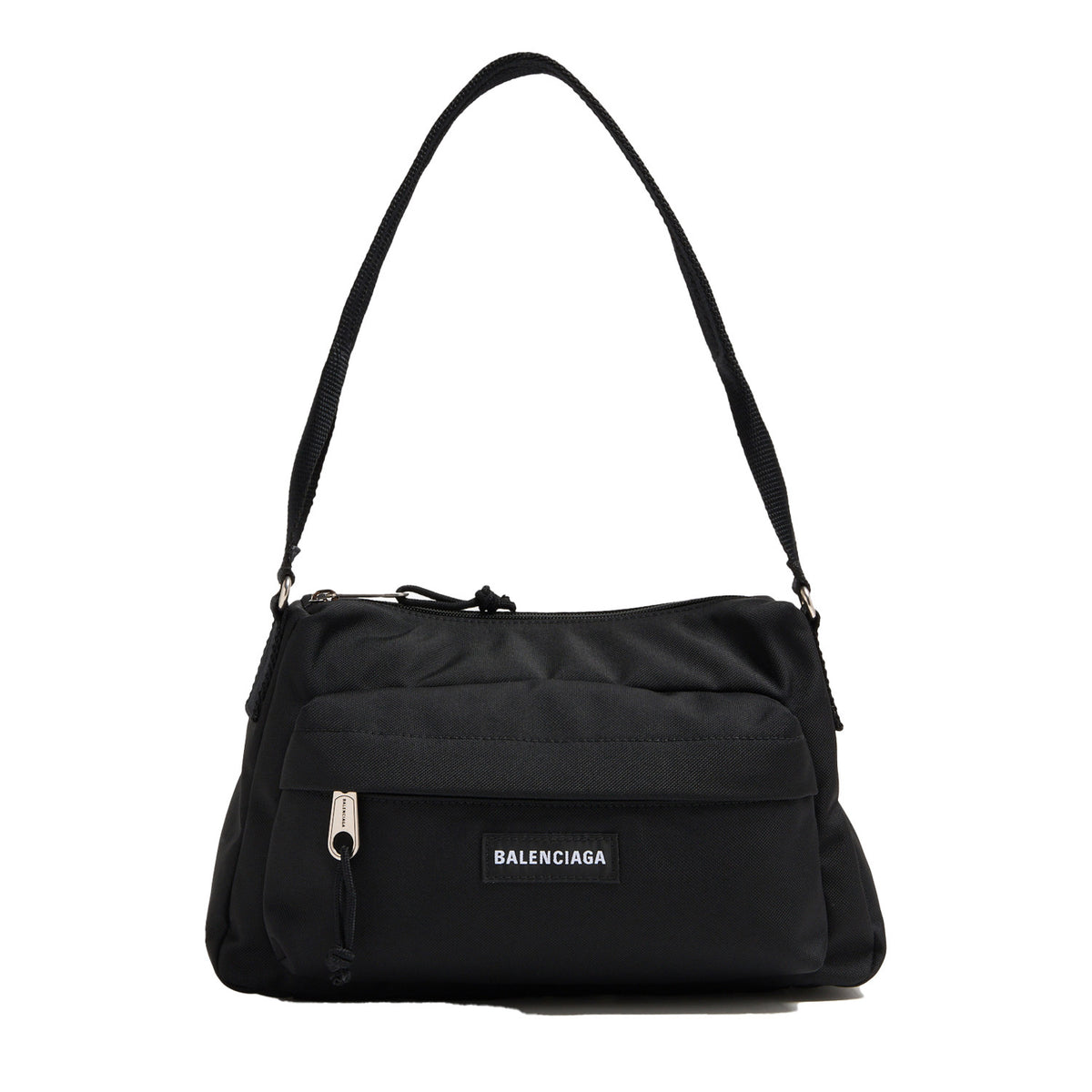 Balenciaga Special Offer Bags Paris Explorer Mens Black Fabric Handbag Letter Logo Detail Zipper Closure Top Handle Shoulder Bag temporary