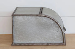 Large Galvanized Metal Bread Box