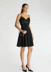 Ermanno Scervino Women's Spring And Summer Hollowed Out Embroidery Dress Simple Elegant Fashion Temperament Sexy Halter Short Dresses Mini Skirt Ngvp #1115