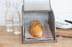 Large Galvanized Metal Bread Box