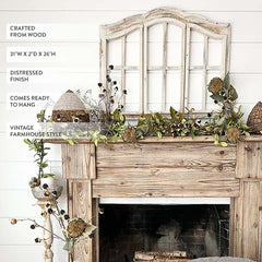 Large Handcrafted Wooden Window Frame