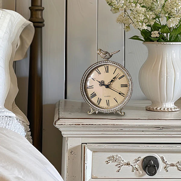Perched Songbird Tabletop Clock