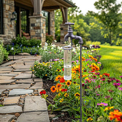 Vintage-Inspired Yard Stake Rain Gauge, Set of Two