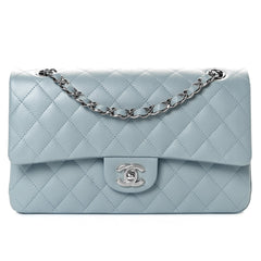 Chanel Classic Medium Flap Bag With A Silver Chain Shoulder Strap A Timeless Versatile Classic Metallic-colored Leather Tends To Fade Easily Lady Bags #197116