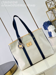 Louis Vuitton New 2026 Summer Collection Women's Escale Tote Bag Beige Waterproof Cotton Sailcloth Large Capacity Colour-blocked Fashionable Casual Beach Bag Bags M28503 #84297A