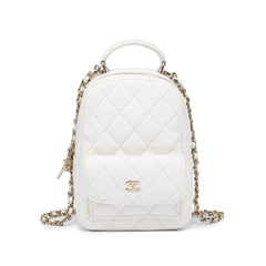 Chanel Women's Solid Color Chain Shoulder Strap Grained Cowhide Mini Backpack Bag Bags #77138