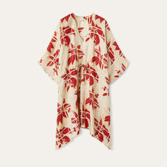 Loro Piana Ichi Women's Printed Linen Dress Elegant Cape Jacket Short Sleeve V-neck Fashion Loose Dresses Ngvp #8771