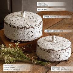 Chippy Curio Storage Boxes, Set of 2