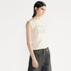 Dior Women's Summer Fashion Casual Solid Color Cotton Letter Sleeveless Tank Top Vest #78537