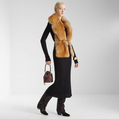 Fendi Women's Fall/Winter Fashion Classic Solid-Color Wool Long Dress #79463