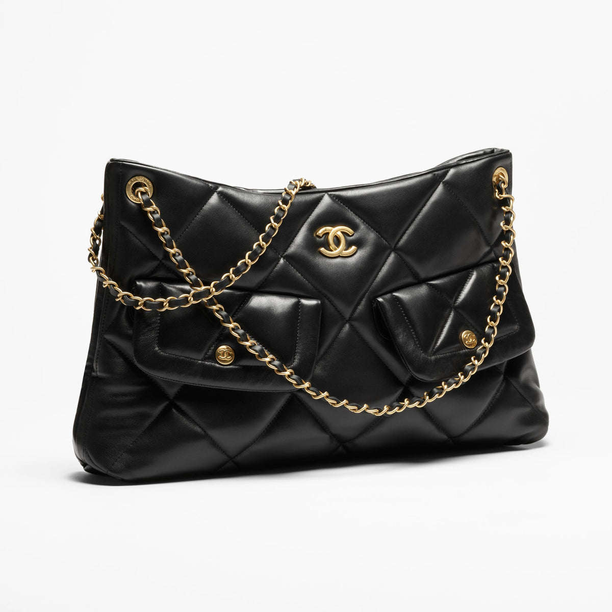Chanel Women's Fashion Classic Solid Color Leather Diamond Quilted Chain Shoulder Bag/Tote Bag Bags AS5740-B22139-94305 #78912