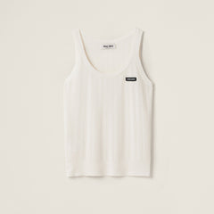 MiuMiu Women's Spring/Summer Fashion Casual Round U-Neck Pullover Logo Icon Openwork Knit Vest #79485