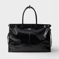 Prada Men's Bonnie Cowhide Tote Bag Suede Tote Bag Handbag Fashionable Belt Buckle Large Bags #84126A