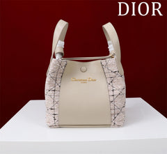 Dior Women's Solid Color Tweed & Leather Tote Shoulder Bag Bags #75973