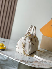 Louis Vuitton Speedy Bandoulière 20 Women's Removable Adjustable Shoulder Strap Zipper Closure Letter Printed Coated Canvas Shoulder Slanting Handbag Bag Bags #77453
