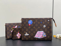 LOUIS VUITTON Trio Toiletry Bag Stylish Printed Luxury Toiletry Set Three-piece Handheld Bag Bags M15357 #81841A