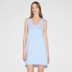 Gucci Women's Summer Logo Print Wool Round Neck Strapless Dress #77429