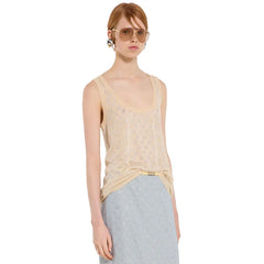 Gucci New Arrival 26 Gg Rhinestone-embellished Fine Mulberry Silk Tank Top For Women A Fashionable Sexy And Casual Tank Top For Spring And Summer Lady Vest #195857