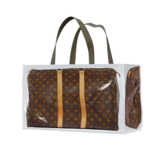 TITA ELVIE duffle Grocery Bag, brown  canvas, large