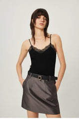 The Row Women's Summer Lace V-neck Solid Color Silk Wool Blend Sexy Sleeveless Camisole Tank Top Vest Ngvp #1762