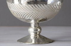 Mercury Glass Wreath Etched Compote