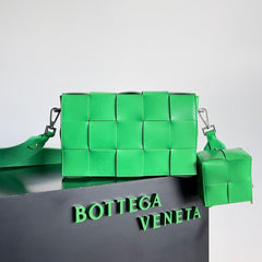 Bottega Veneta Cassette Men's and Women's Solid Color Leather Woven Shoulder Crossbody Bag Bags #75755