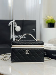 Chanel 26 New Arrival Black And White Panda Colour-block Lunch Bag Colour-block Make-up Bag Diamond-quilted Chain-strap Handbag  Lady Bags AP5240 #84323A