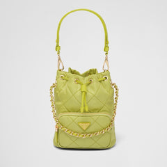 Prada Versatile Re-nylon Recycled Nylon Shoulder Bag Women's Mini Clutch With Diamond Quilting And Drawstring Closure 1bh0382aosvtoo #195681