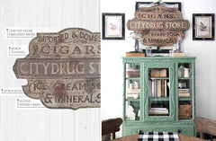 Embossed Metal Drug Store Sign