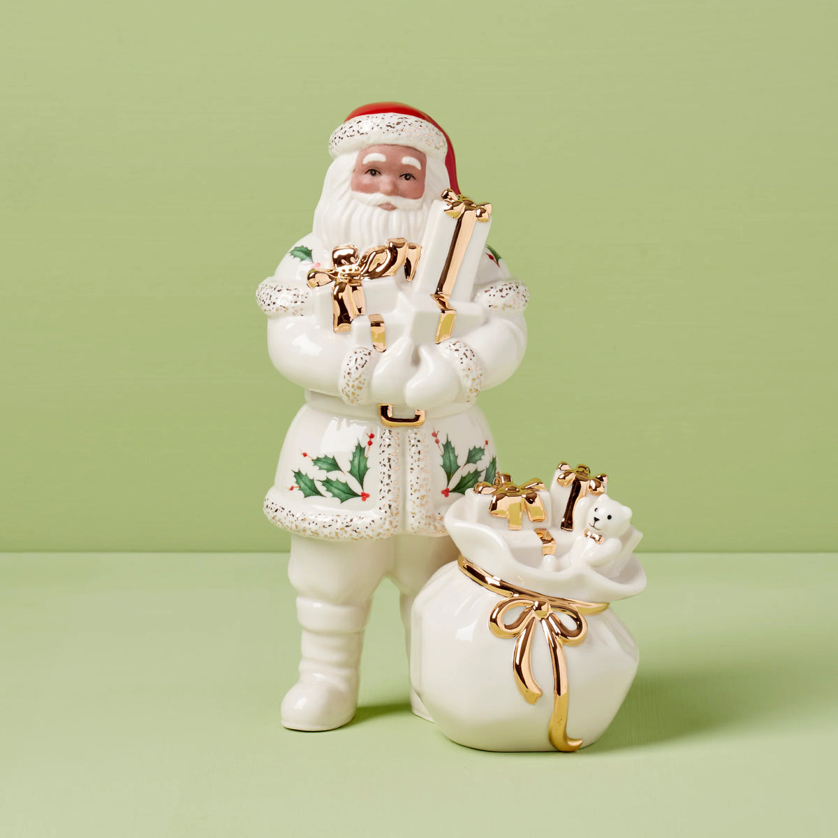 2024 African American Santa With Gift Figurine
