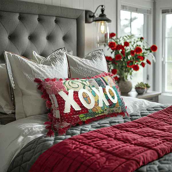 Heartfelt Stitched Kantha Pillows, Pick Your style