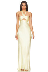Ruffled Strapless Long Dress