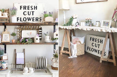 Metal "Fresh Cut Flowers" Sign