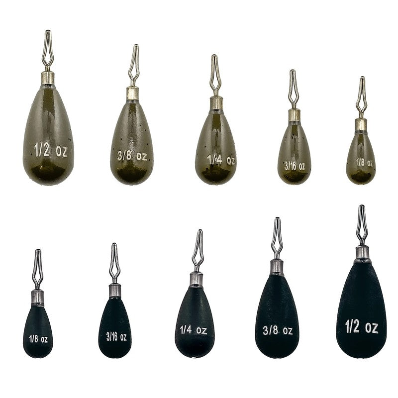 Departure Outdoors Tungsten Tear Drop - Drop Shot Weights - 5 Pack