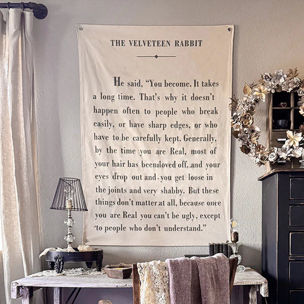57 Inch "The Velveteen Rabbit" Hanging Wall Canvas