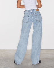 Low Rise Parallel Jeans in 80s Light Blue Wash