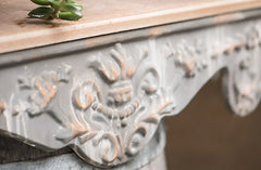 Distressed Tin Scroll Wall Shelf