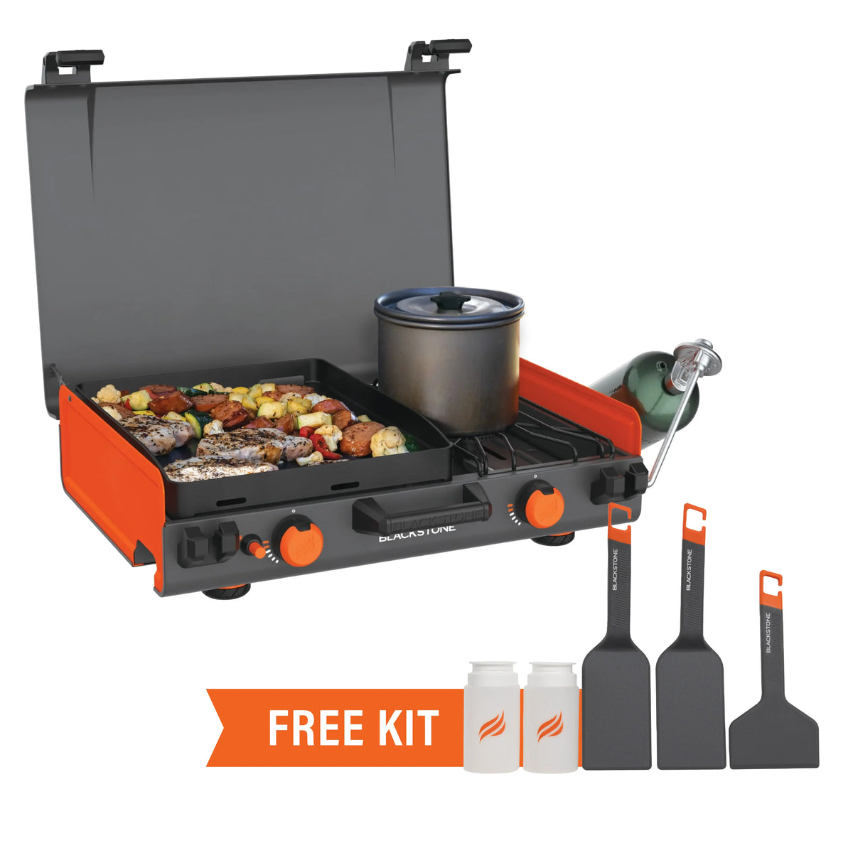 12x14" Camping Griddle with Side Burner