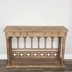 Arched Detail Console Wood Table