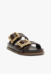 Enola Sporty Woven Leather Flat