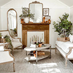 Arched Full Ornate Gleaming Antique Gold Mirror