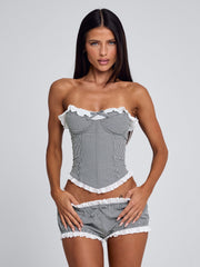 Junnie Corset Black Gingham