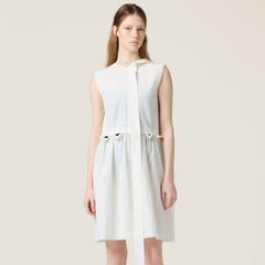 MiuMiu Women's Summer Solid Colour Cotton Linen Flutter Belt Sleeveless Dresses #76761