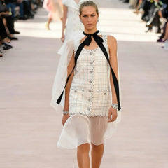 Chanel Women's Summer High-Street Plaid Single-Breasted Multi-Color Halter Sleeveless Dress Dresses Ngvp #2566