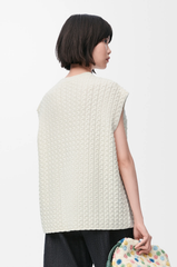 Loewe Women's High-Street Crew Neck Sleeveless Wool Vest Spring/Fall Logo Knit Sweater #81567