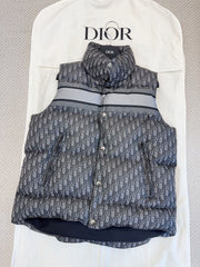 Dior Dioralps Women's Fall/winter Coat Oblique Print Stand Collar Single-breasted Vest Jacket #81918A