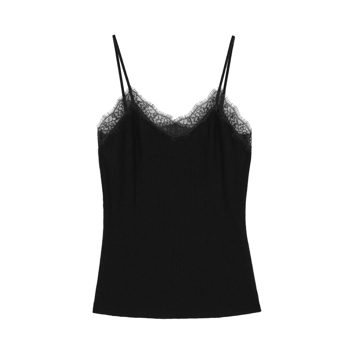 The Row Women's Summer Lace V-neck Solid Color Silk Wool Blend Sexy Sleeveless Camisole Tank Top Vest Ngvp #1762